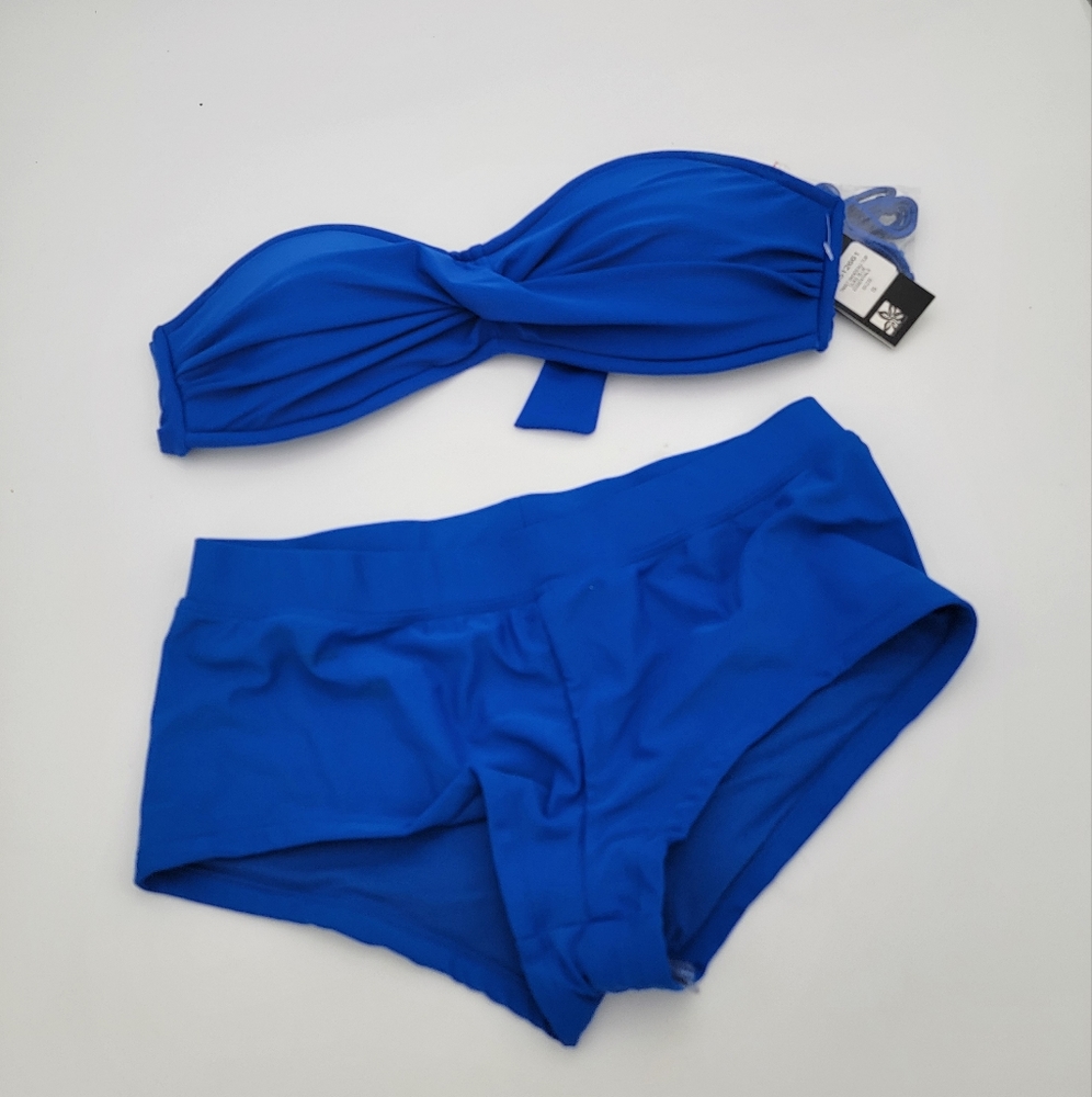 Quintsoul Swimsuit Size S Blue Sexy Strapless Boyshorts #B62